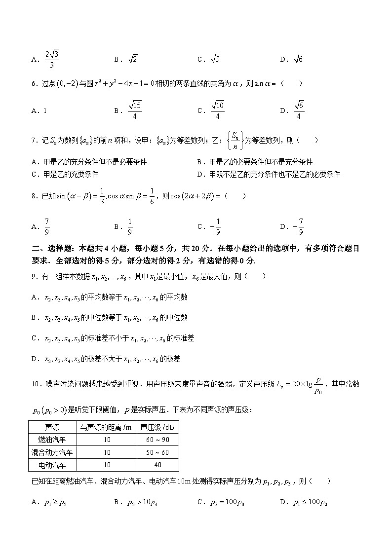 （网络收集版）2023年新课标全国Ⅰ卷数学高考真题文档版（无答案）02