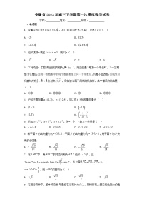 安徽省2023届高三下学期第一次模拟数学试卷（含解析）