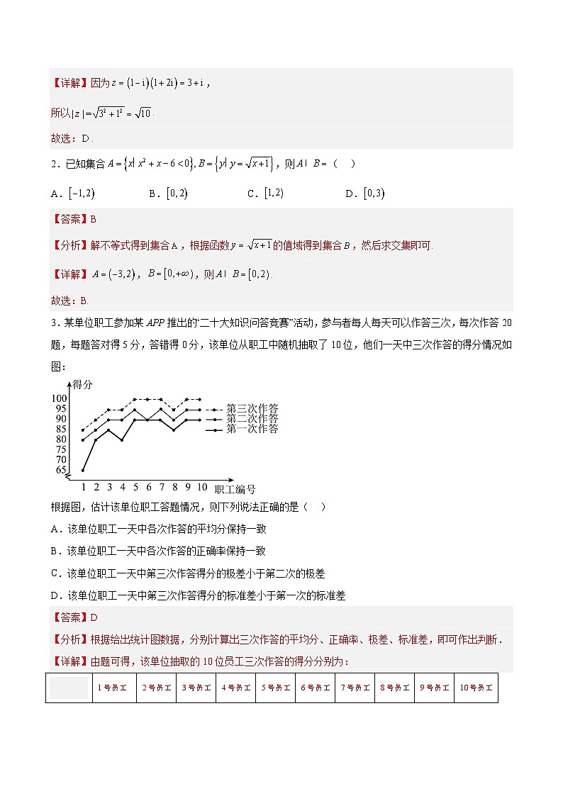 信息必刷卷01（甲卷理科）-高考数学考前信息必刷卷（全国甲卷地区专用）02