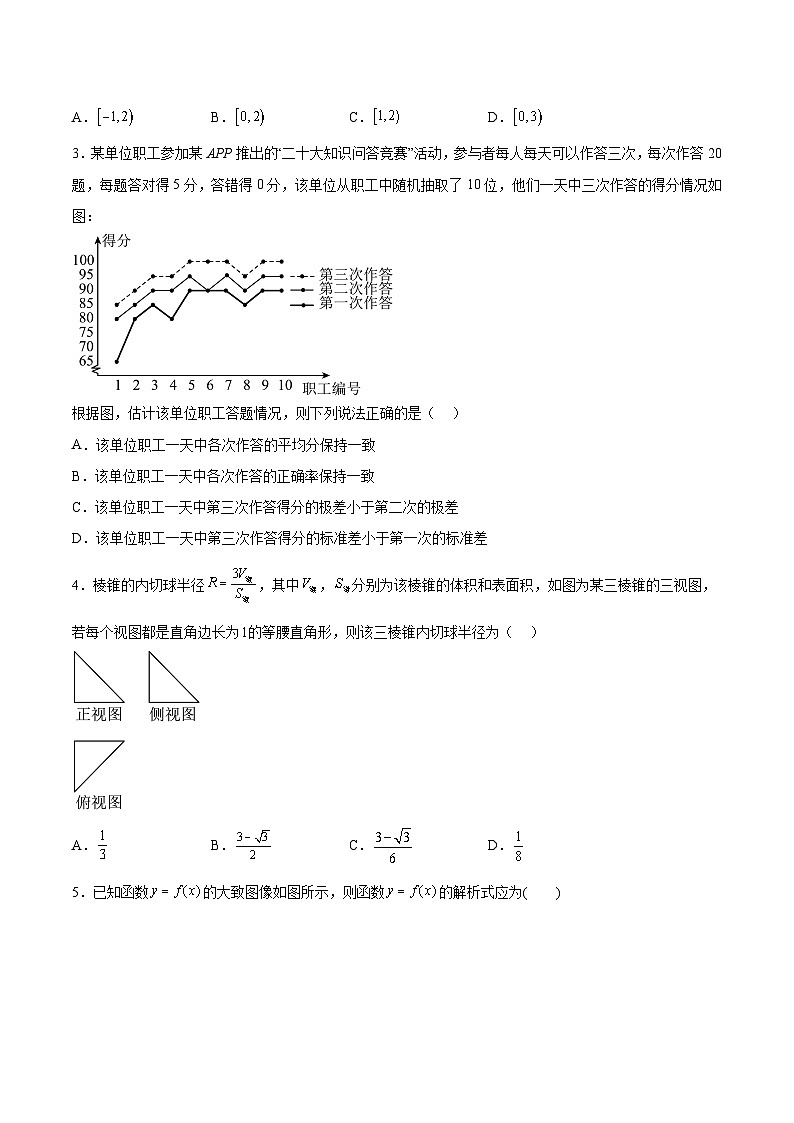 信息必刷卷01（甲卷理科）-高考数学考前信息必刷卷（全国甲卷地区专用）02