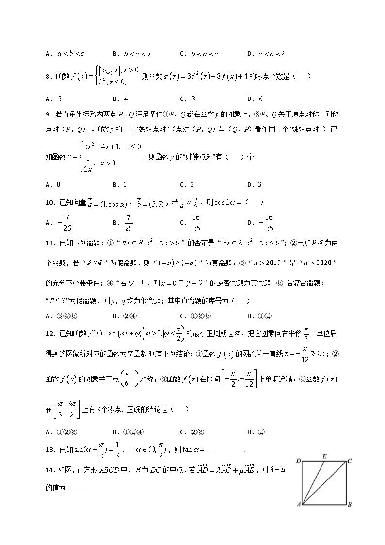 辽宁省营口五中2021届高三上学期第二次月考数学（文）试题 Word版含答案02