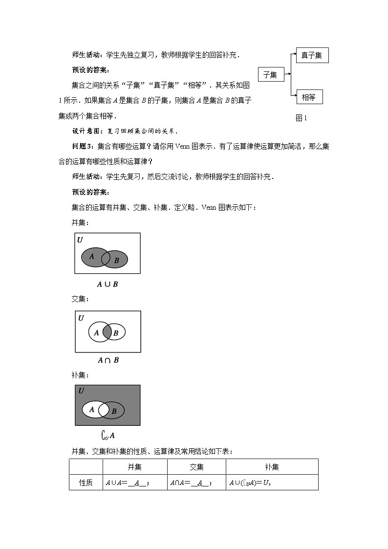 《集合的概念、关系及运算习题课》示范公开课教学设计【高中数学人教版】02