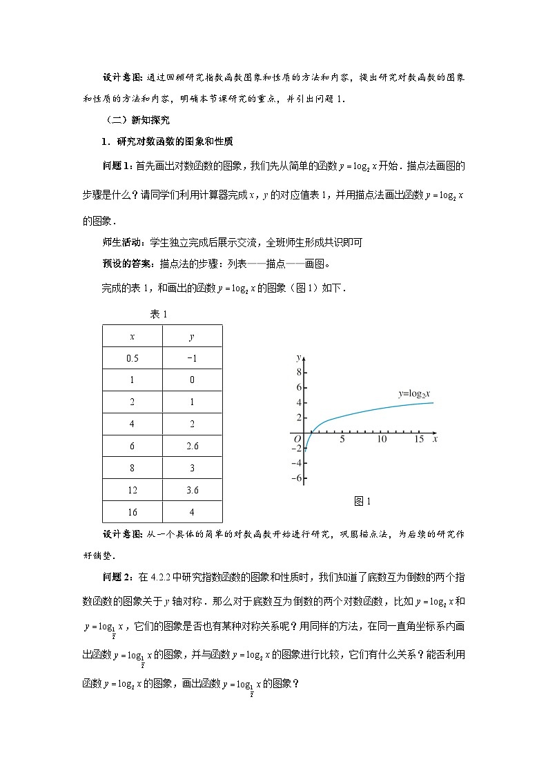 《对数函数的图象和性质》示范公开课教学设计【高中数学人教版】02