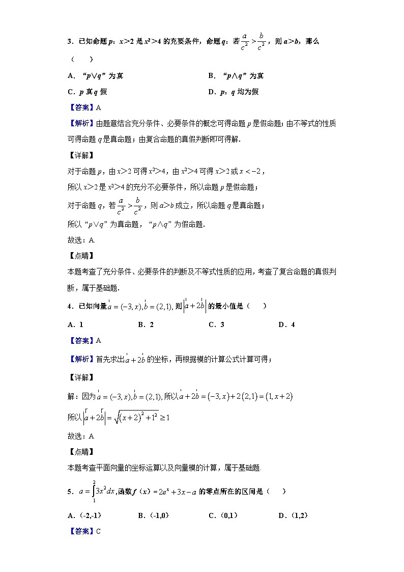 2020届海南省海口市琼山中学高三第四次月考测试数学试题（解析版）第2页