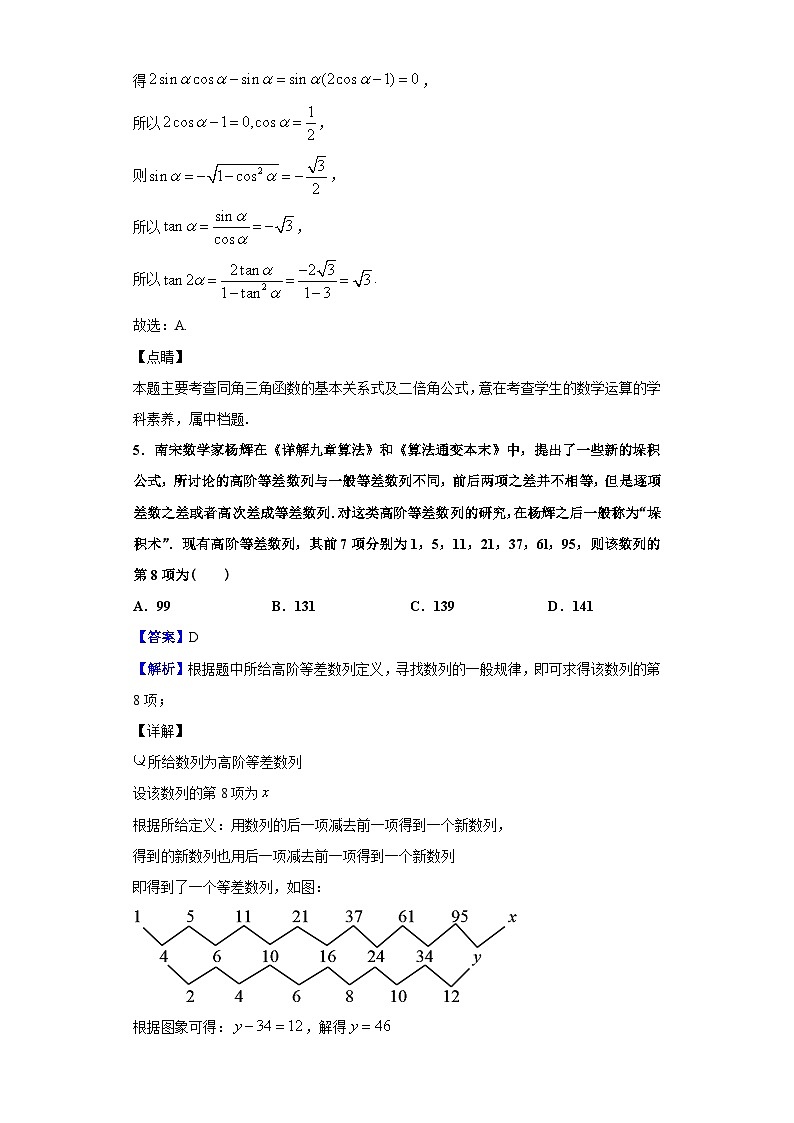 2020届四川省绵阳南山中学实验学校高三10月月考数学（理）试题（解析版）第3页