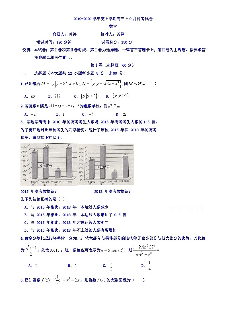 22.辽宁省凤城市第一中学2020届高三上学期第一次月考数学（理）试卷第1页
