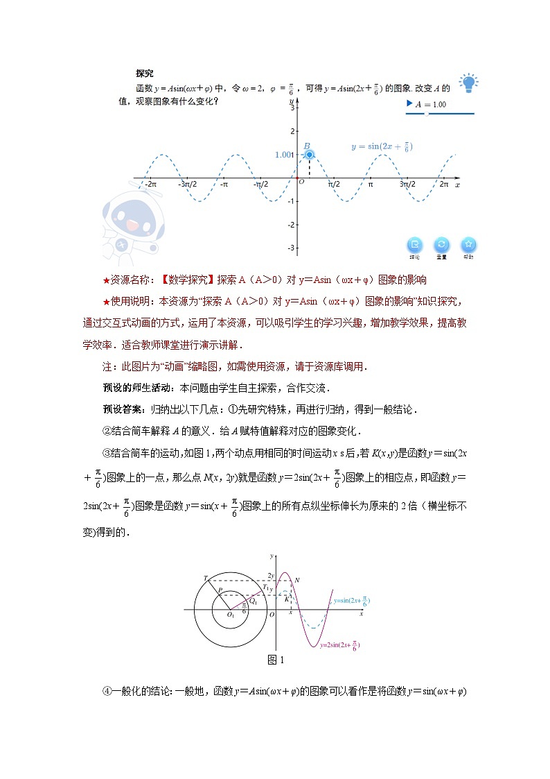 《 函数y=Asin(ωx+φ)（第二课时）》示范公开课教学设计【高中数学人教版】02