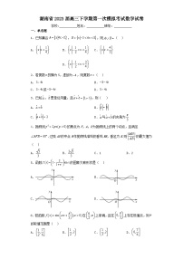 湖南省2023届高三下学期第一次模拟考试数学试卷（含解析）