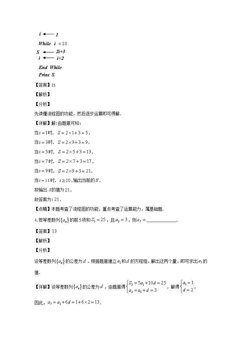 江苏省淮安市淮阴中学2020届高三下学期4月综合测试数学试题 Word版含解析第2页