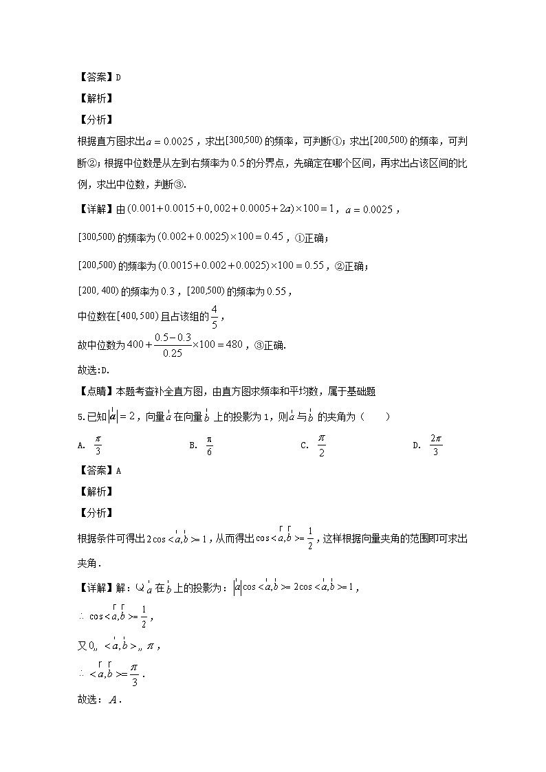 四川省泸县第五中学2020届高三下学期第四学月考试数学（文）试题 Word版含解析03