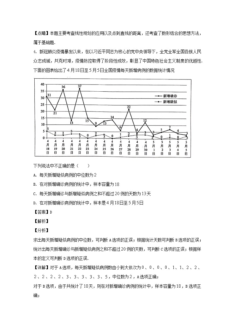 四川省泸州市2020届高三第三次教学质量诊断性考试数学（文）试题 Word版含解析03