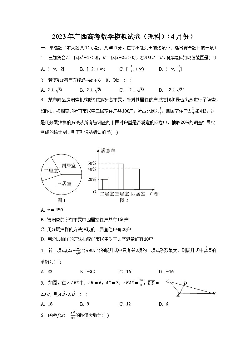 2023年广西高考数学模拟试卷（理科）（4月份）-普通用卷01