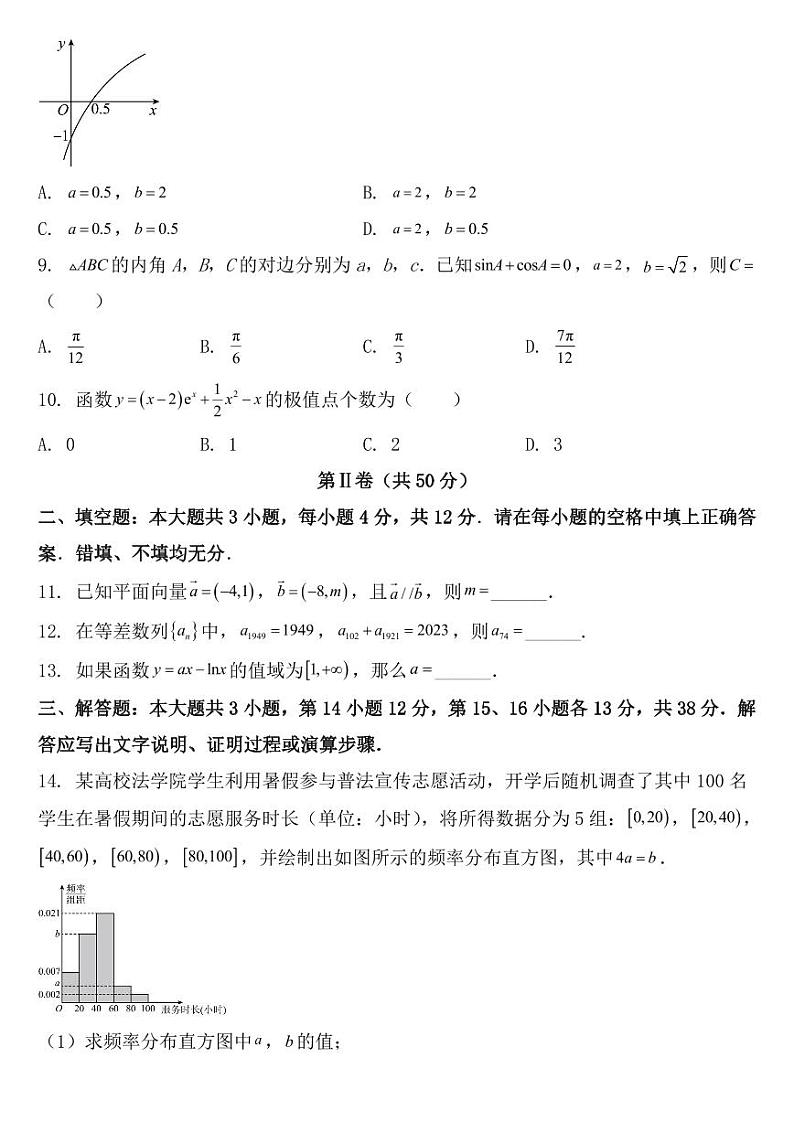四川省2023年普通高等学校高职教育单独招生文化考试（普高类）数学试题【附参考答案】02