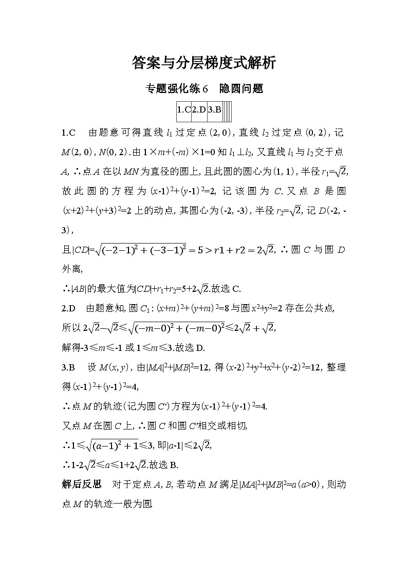 2024版高中同步新教材选择性必修第一册（人教A版）数学 第二章 直线和圆的方程 专题强化练6 隐圆问题第3页