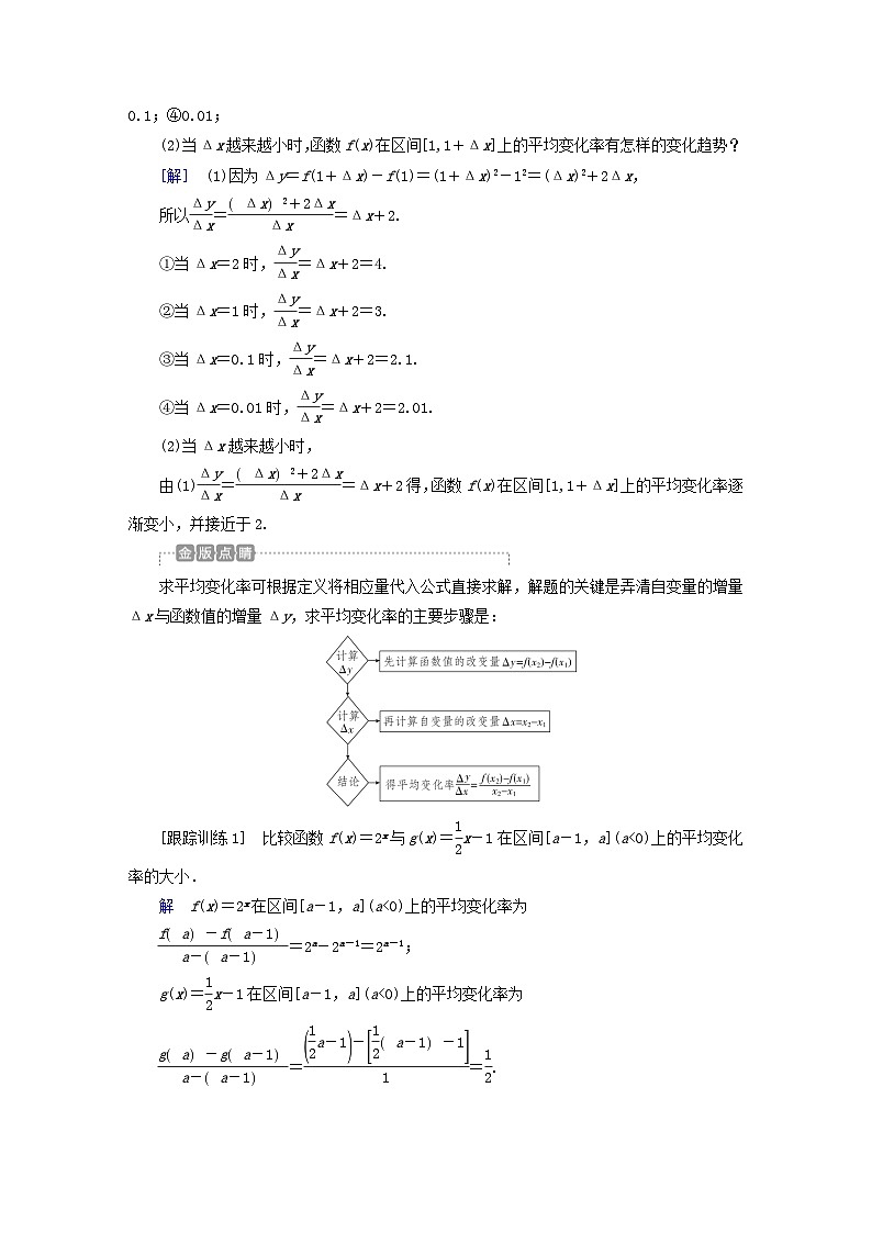 新教材2023年高中数学第五章一元函数的导数及其应用5.1导数的概念及其意义5.1.2导数的概念及其几何意义第1课时导数的概念导学案新人教A版选择性必修第二册03