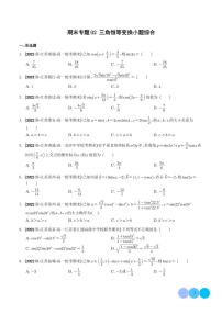 新教材数学高一下学期期末专题02 三角恒等变换小题综合（原卷版+教师版）