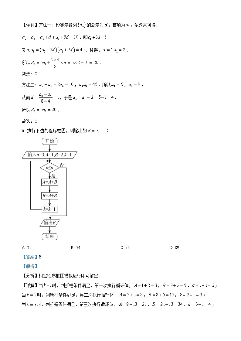 2023年高考真题——文科数学（全国甲卷）Word版解析版03