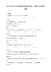 2022-2023学年广东省东莞市东莞实验中学高一下学期3月月考数学试题含解析