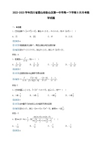 2022-2023学年四川省眉山市彭山区第一中学高一下学期5月月考数学试题含解析