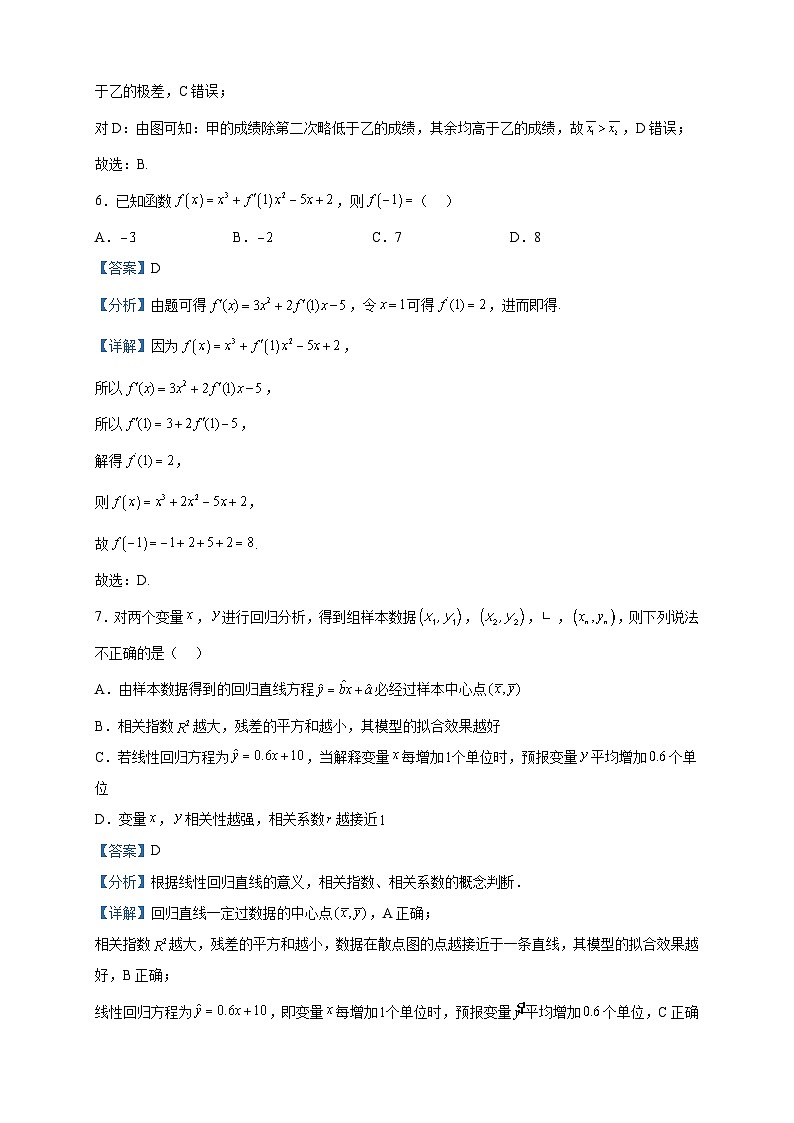2022-2023学年四川省凉山州宁南中学高二下学期第二次月考数学（文）试题含解析03