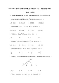 2022-2023学年广西南宁市重点中学高一（下）期中数学试卷含答案