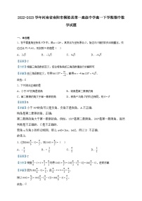 2022-2023学年河南省南阳市桐柏县第一高级中学高一下学期期中数学试题含解析