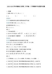 2022-2023学年安徽省六安第二中学高一下学期期中考试数学试题含解析