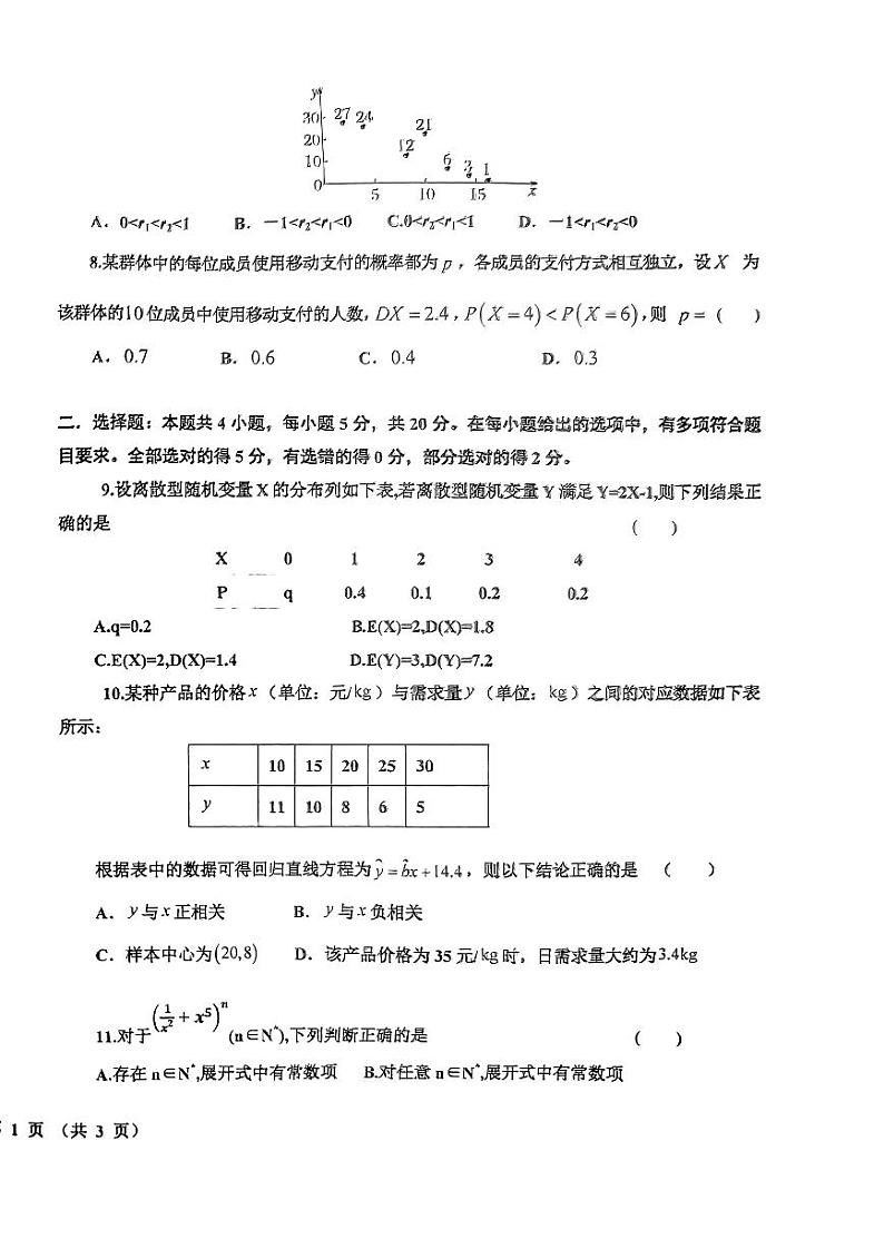 辽宁省鞍山市2022-2023高二下学期第二次月考数学A卷+答案第2页