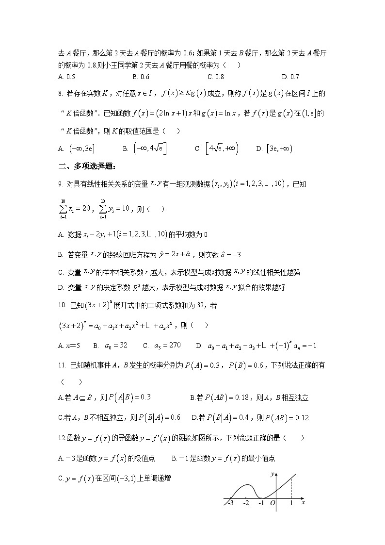 广东省潮州市华南师范大学附属潮州学校2022-2023学年高二下学期数学期末复习卷（一）第2页