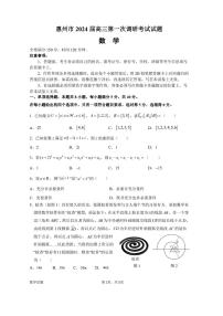广东省惠州市2024届高三第一次调研考试数学试题
