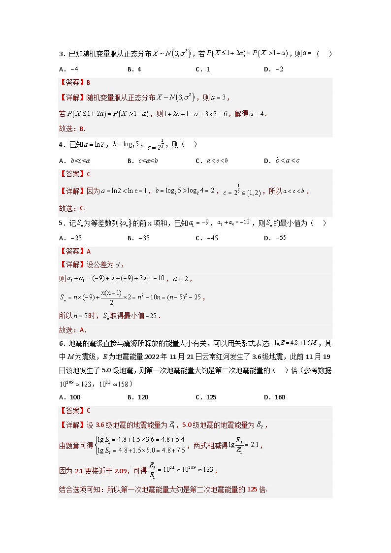数学03卷（人教A版2019）-2022-2023学年高二下学期期末考前必刷卷02
