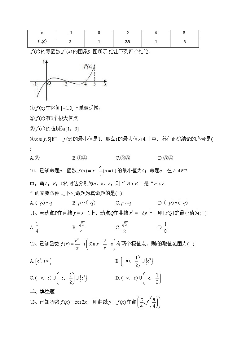 四川省江油中学2022-2023学年高二下学期第一阶段考试数学（理）试卷（含答案）第2页