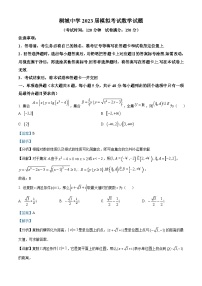 精品解析：安徽省安庆市桐城中学2023届高三下学期第一次模拟数学试卷（解析版）