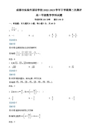 四川省成都市实验外国语学校2022-2023学年高一数学下学期期末试题（Word版附解析）