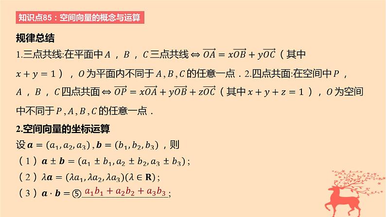 2024版高考数学一轮复习教材基础练第七章立体几何与空间向量第五节空间向量的概念与运算教学课件03