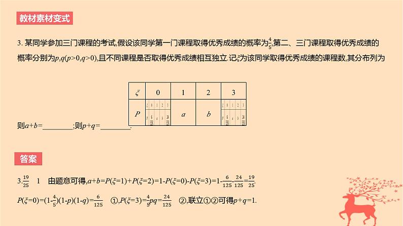 2024版高考数学一轮复习教材基础练第十章计数原理概率随机变量及其分布第六节离散型随机变量的分布列和数字特征教学课件第7页