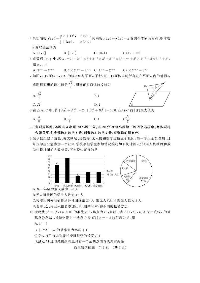 2023届山东省济南市5月高三针对性训练（三模）数学试题第2页