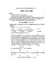 陕西省咸阳市2023届高三文科数学一模试卷及答案