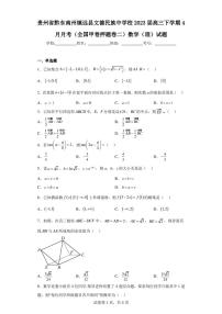 贵州省黔东南州镇远县文德民族中学校2023届高三下学期4月月考(全国甲卷押题卷二)数学(理)试题