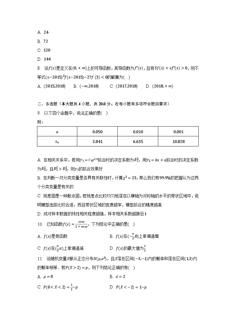 2022-2023学年吉林省长春市绿园区重点学校高二（下）期中数学试卷（含解析）02