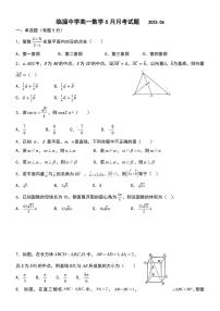 山东省淄博市临淄中学2022-2023学年高一下学期6月月考数学试卷