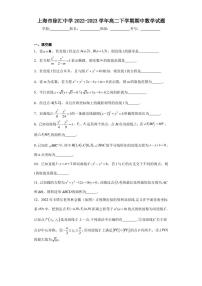 上海市徐汇中学2022-2023学年高二下学期期中数学试题