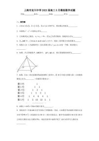 上海市宜川中学2023届高三5月模拟数学试题