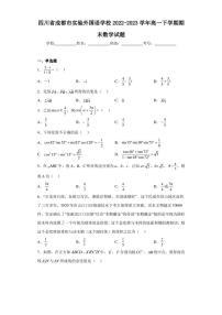 四川省成都市实验外国语学校2022-2023学年高一下学期期末数学试题