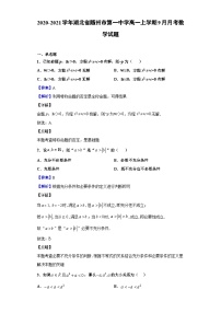 2020-2021学年湖北省随州市第一中学高一上学期9月月考数学试题（解析版）