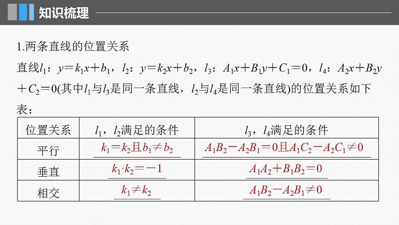 2024年高考数学一轮复习（新高考版） 第8章　§8.2　两条直线的位置关系课件PPT第5页