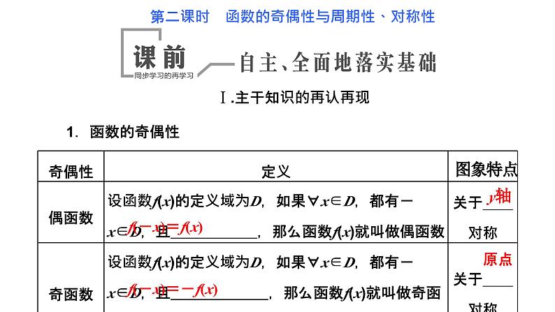 2024年新高考数学一轮复习 第二章 第二节 第二课时　函数的奇偶性与周期性、对称性 试卷课件03