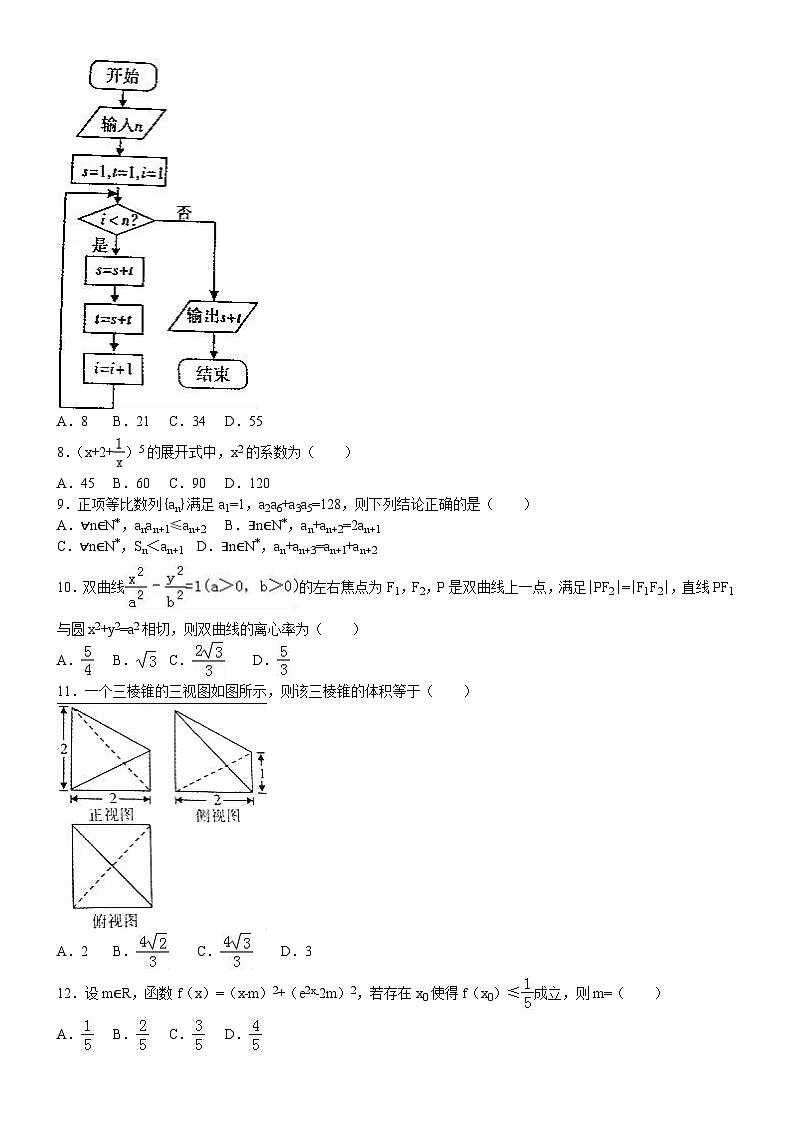 福建省高考数学模拟试卷与解析(理科)第2页