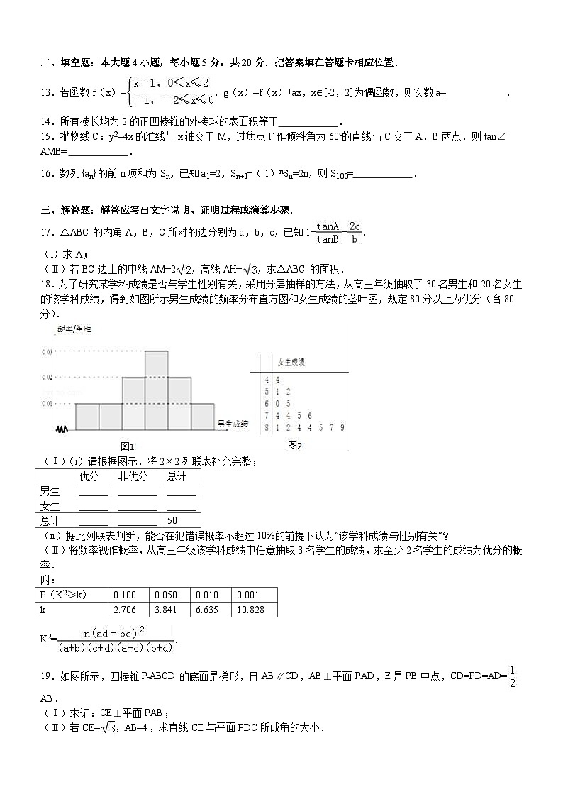 福建省高考数学模拟试卷与解析(理科)第3页