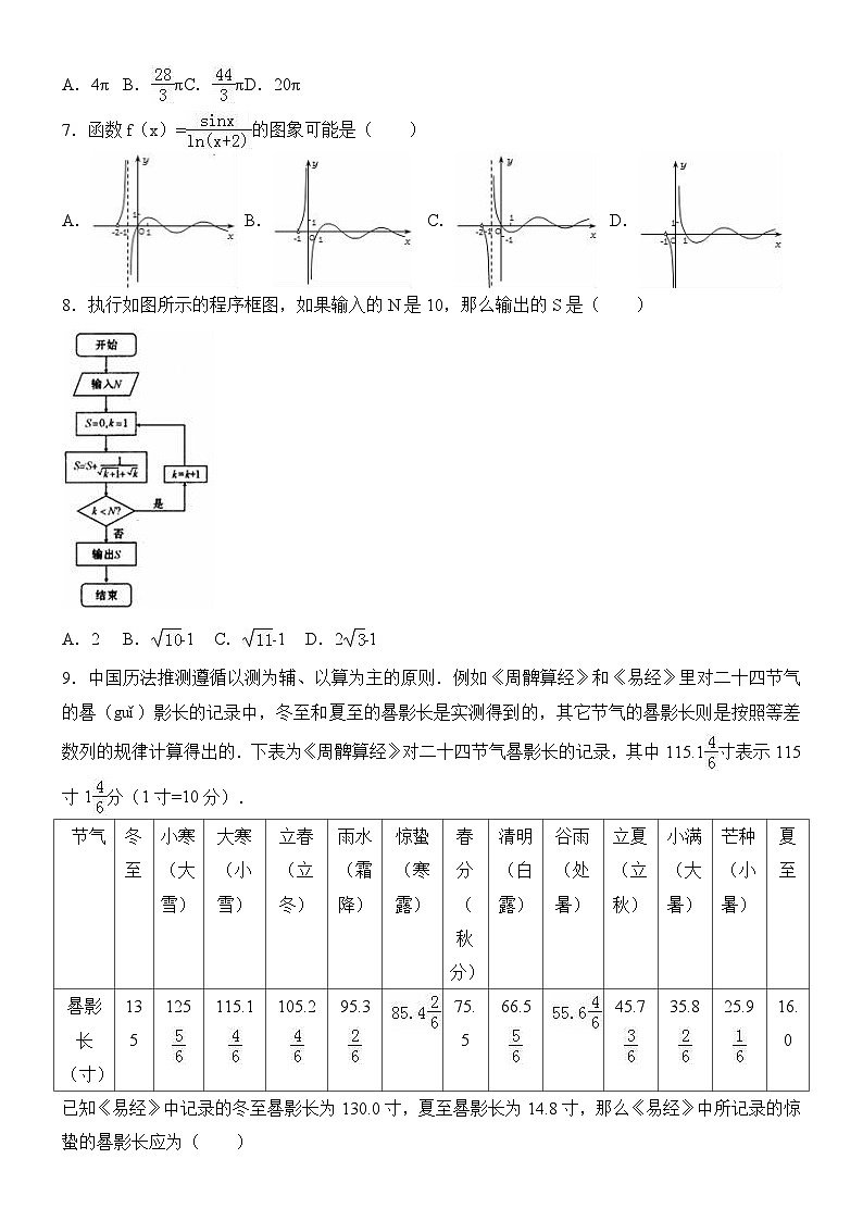 湖南省高考数学模拟试卷与解析(理科)第2页